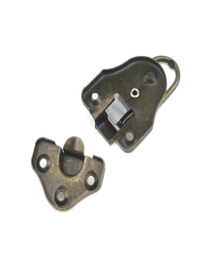 Geesatis 8 Pcs Metal Box Hasp Lock Toggle Latch Catch Decorative Hasp Box Latch Hasps for Jewelry Wooden Case Boxes, with Mounting Screws, Green Bronze - Image 2